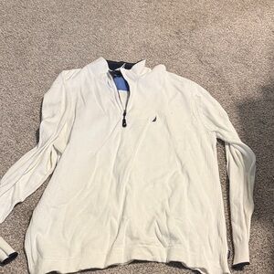 Nautica Men's Off-White Zip-Up Sweater